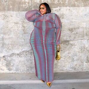 Afrm mesh maxi sheer dress